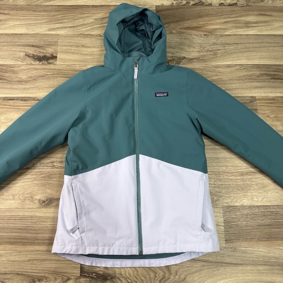 Patagonia Kids' 4-in-1 Drop Tail Everyday Jacket Teal and Purple Colorblock XL - Picture 2 of 13